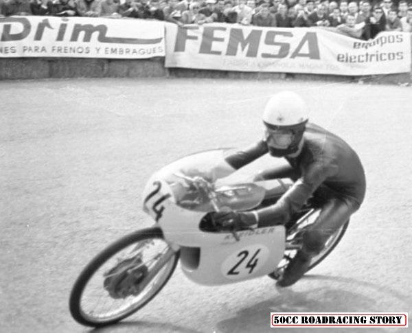Anscheidt - leading and winning in Spain - Kreidlers single victory in 1964.